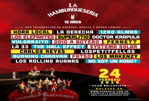 15 años impulsando buena música, felicitaciones La Hamburguesería