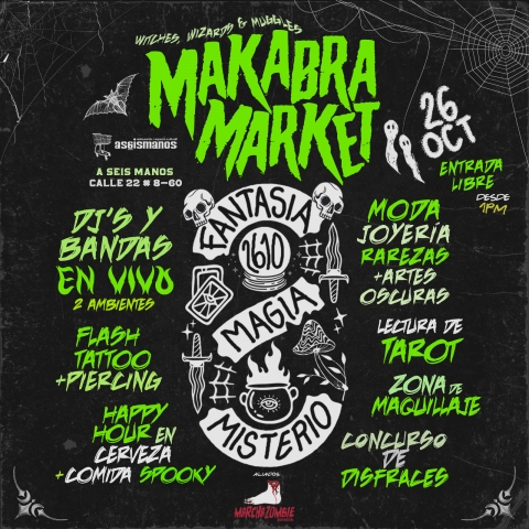 Makabra Market: Un Día de Hechizos, Música y Rarezas para Brujos, Brujas y Muggles en A Seis Manos